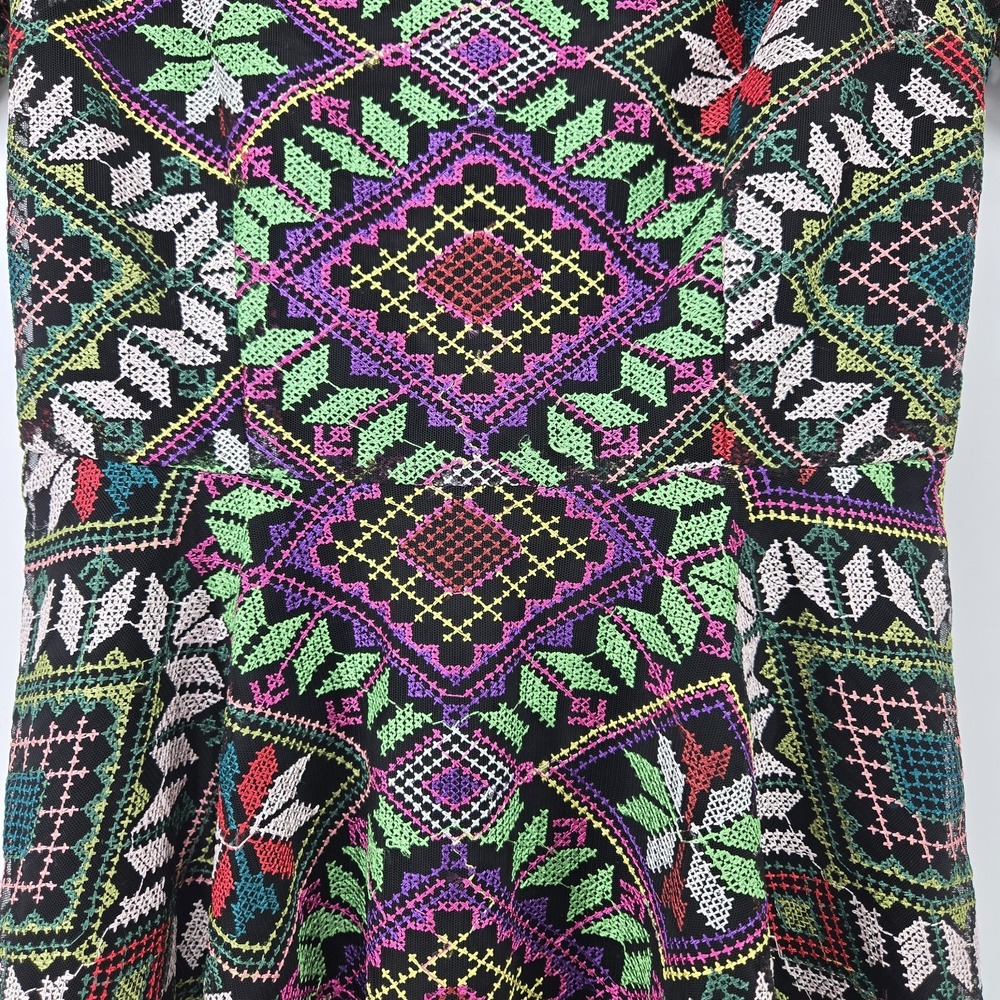 Alex Marie Dress Women 2 Midi A-Line Fairy Whimsigoth Embroidered Colorful Sheer - Picture 6 of 12